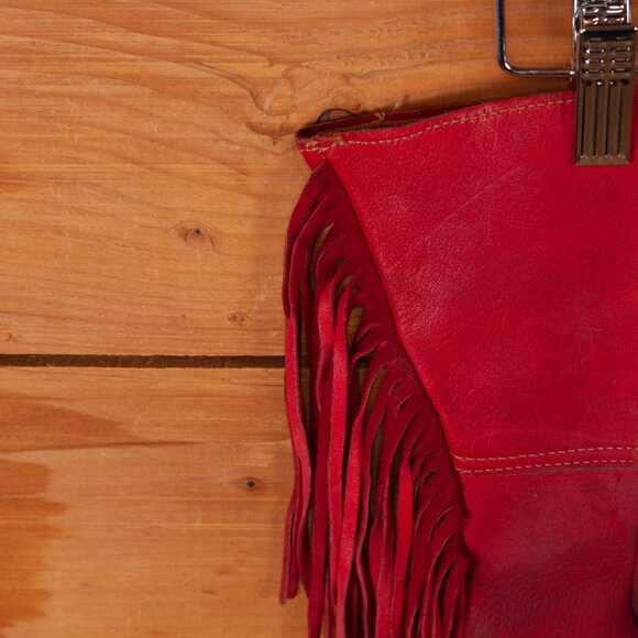 Vintage Handmade Native Style Leather Gauntlet Gloves with Beadwork and Fringe - Picture 10 of 10